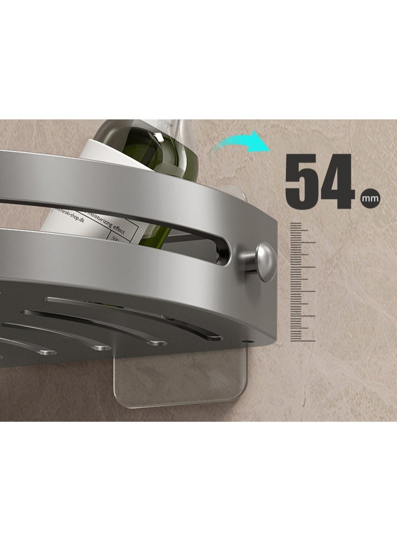 زاوية دش كادي, منظم دش مع 8 خطايا,2 حزمة اللاصق ABS الرفوف دش لتخزين الحمام,لا حفر الجدار المثبتة رف (أسود) - Image 2