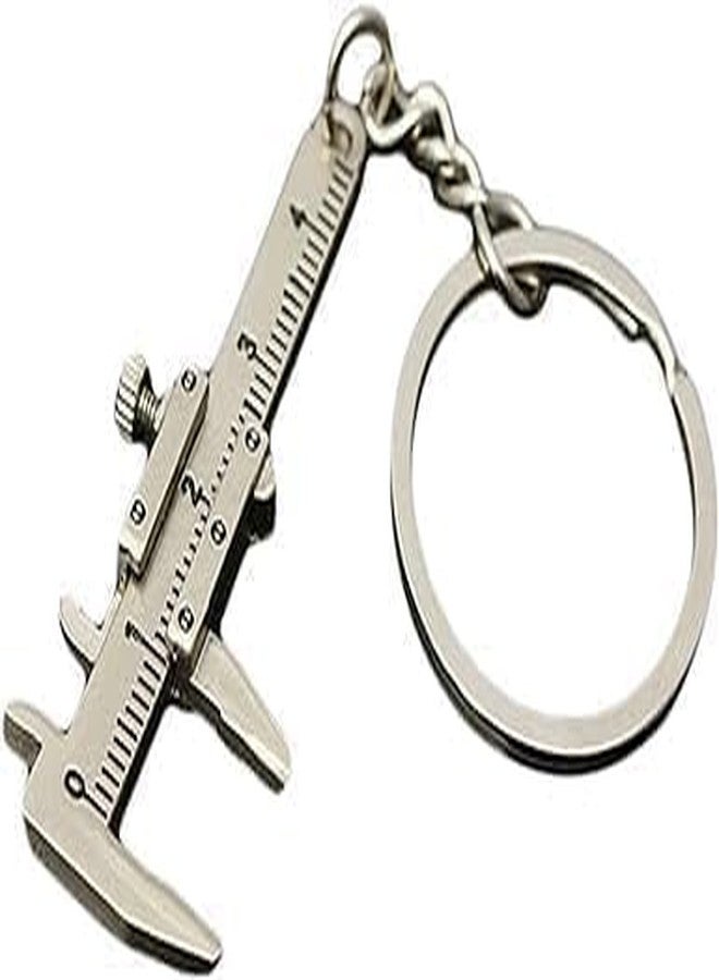 VIHANCO Mini Vernier Caliper Keychain, Metal Measuring Tool Keyring, Decorative Key Holder, 52mm Length - Image 1