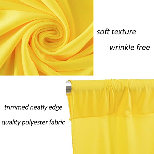 Boltove® Yellow Wrinkle Free Decoration Backdrop Curtain Drapes Yellow Backdrop Panels Background for Photography Wedding Parties Birthday Anniversary Function | Set of 2 | - Image 3
