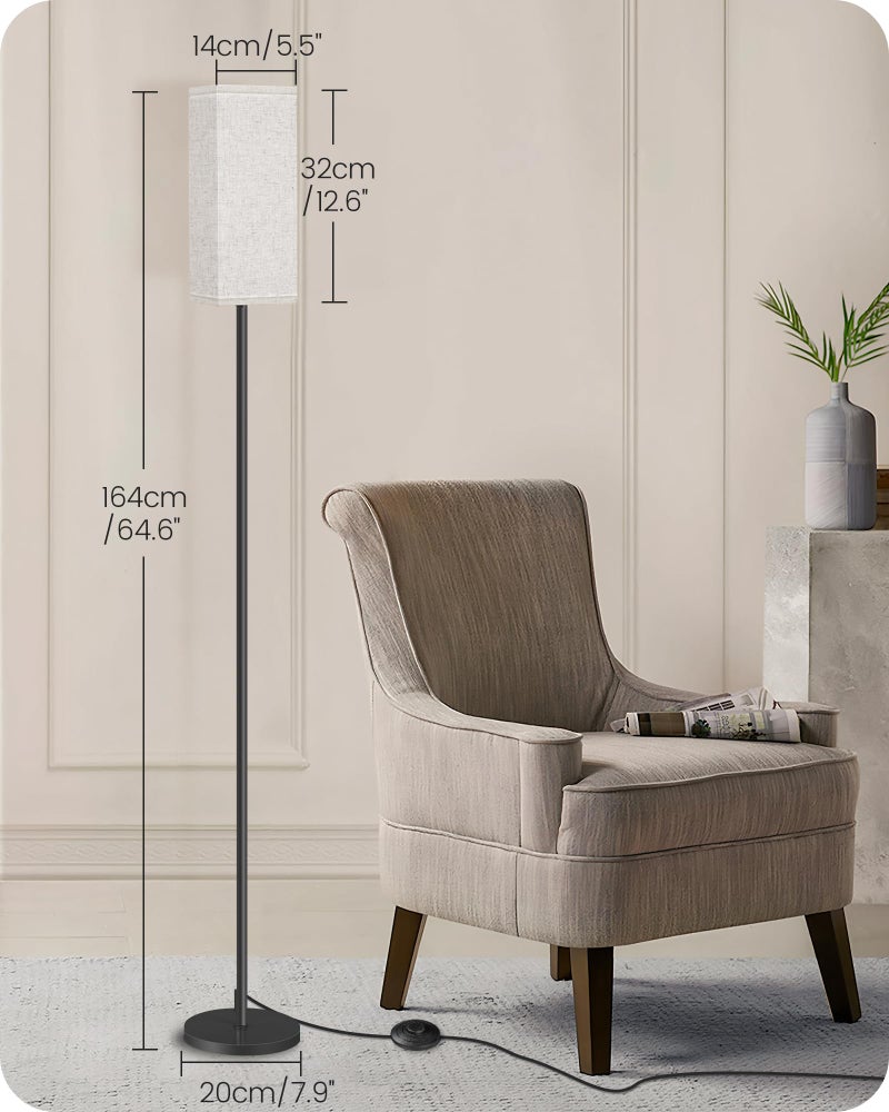 GOEBLESON Set of 2 Floor Lamps for Living Room, Modern Tall Standing Lamps with Foot Switches, Bulb Not Included, 64.6'', for Living Room, Bedroom, Kids Room, ETL Listed, Beige and Black E07LDP205W1 - Image 4