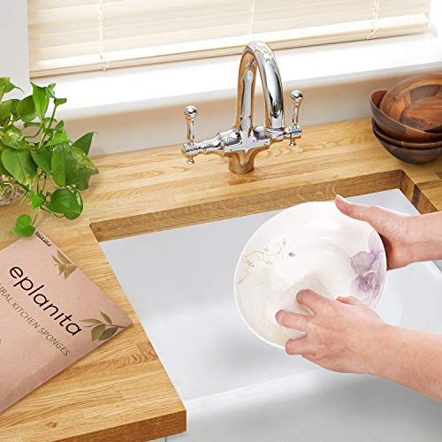 eplanita Natural Dishwashing Sponges (Pack of 6), Kitchen Eco Scrub Scourer, Natural Loofah Plant, Biodegradable and Zero Waste - Image 5