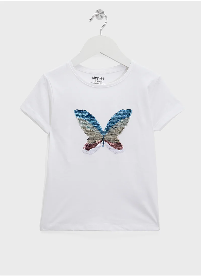 ريبلز مع نمشي Girls Half Sleeves T-shirt