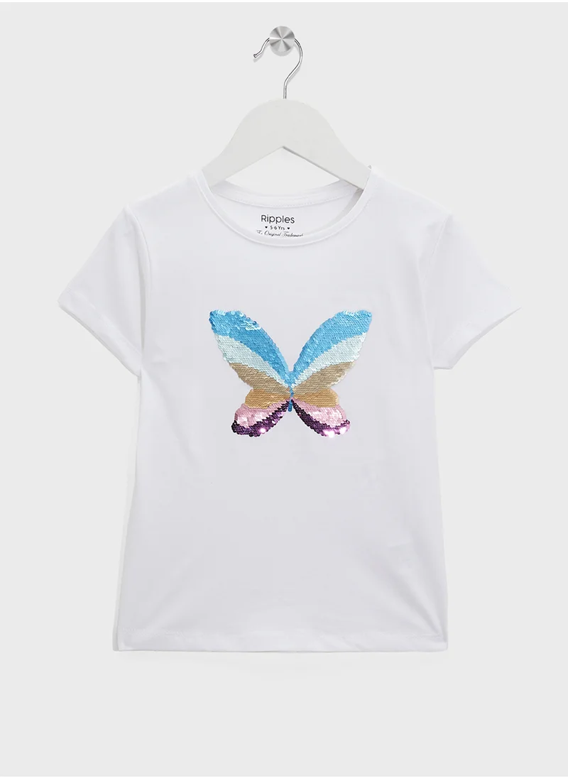 ريبلز مع نمشي Girls Half Sleeves T-shirt