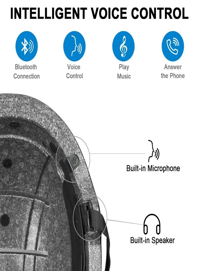 AIDY-PRO Adult Cycling Bike Helmet, Bike Helmet with Light and Smart Communications Bluetooth for Men and Women Black L - Image 4