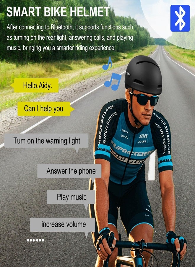 AIDY-PRO Adult Cycling Bike Helmet, Bike Helmet with Light and Smart Communications Bluetooth for Men and Women Black L - Image 5