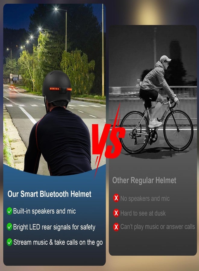 AIDY-PRO Adult Cycling Bike Helmet, Bike Helmet with Light and Smart Communications Bluetooth for Men and Women Black L - Image 2