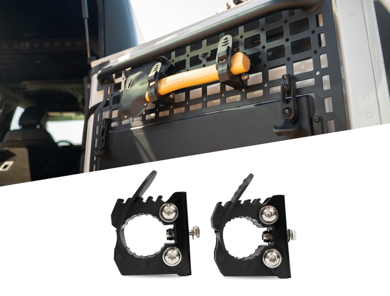 DV8 Offroad Universal Quick Release Tool Mounts Secures a Variety of Tools Equipment Mounts to M6M10 Sized Holes Slots Steel Rubber Construction Black Gloss Powder Coat Sold as a Pair