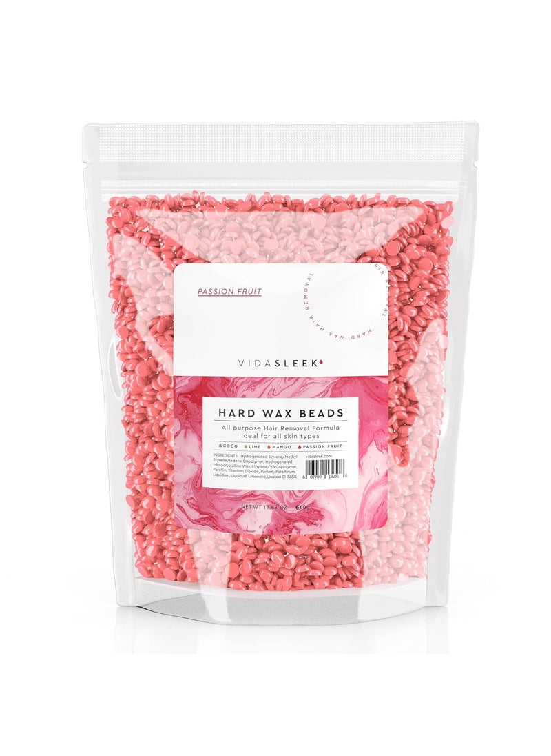 VidaSleek - Hard Wax Beads  All Purpose Hair Removal Wax  No Strips Needed  Passion Fruit Scent  1763 oz - Image 1