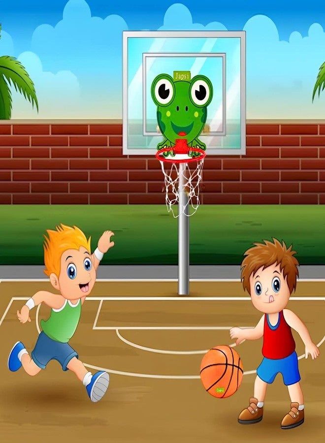 JAPSI Kids Basketball Kit with Wall-Mounted Turtle Design Hoop, Indoor Basketball Net and Ball | - Image 2