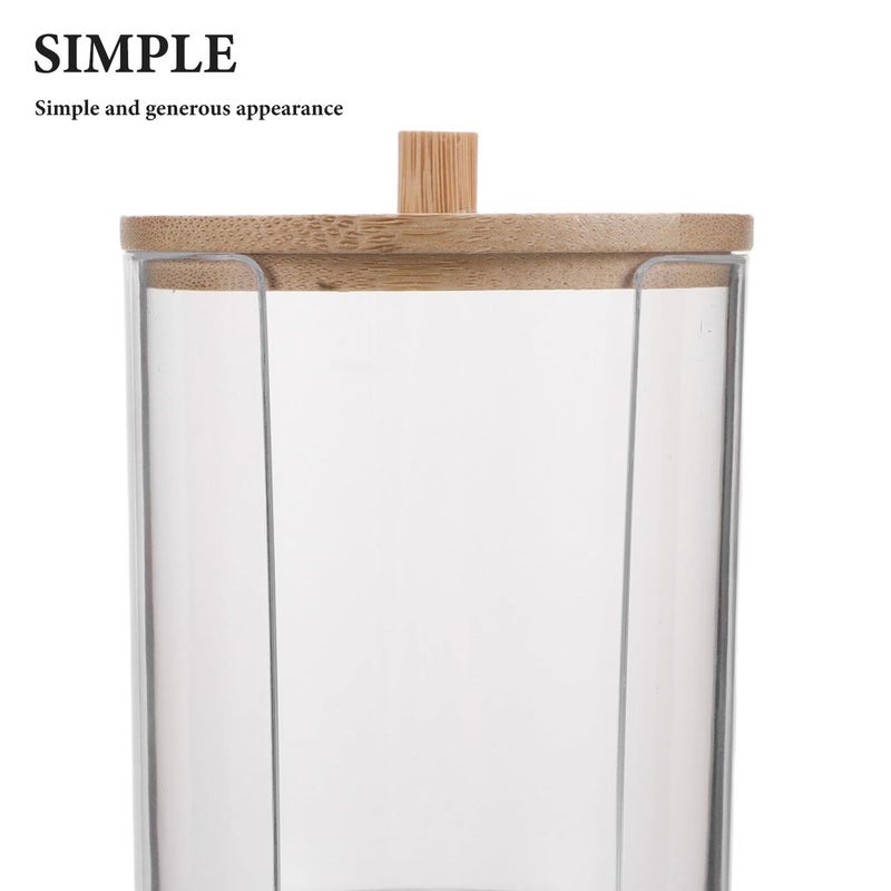 Square Plastic Cotton Swab And Pad Holder Set With Dustproof Lids Bathroom Storage Containers - Image 4
