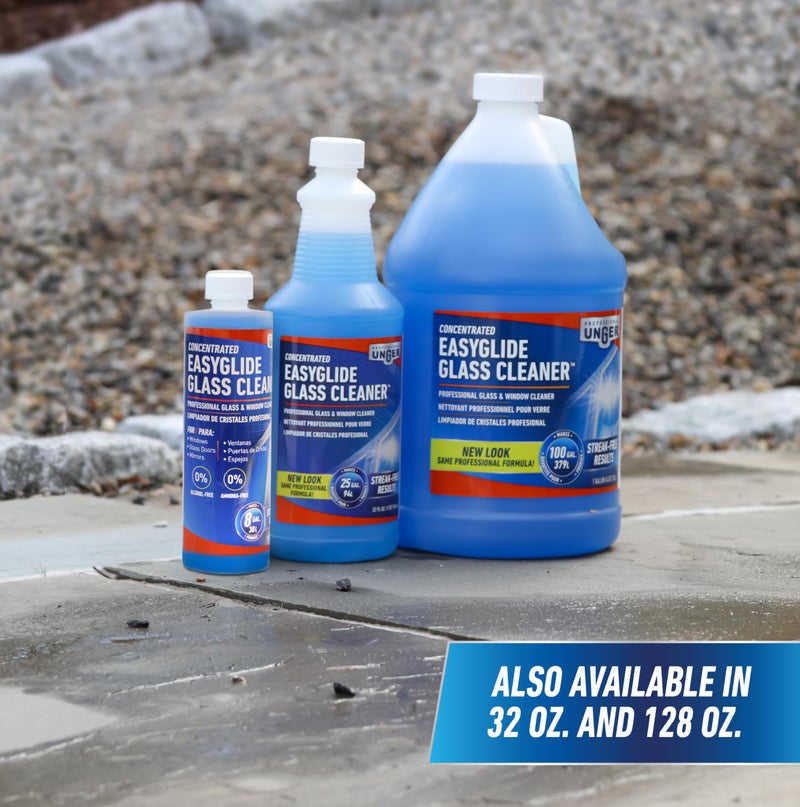 Unger Professional Streak-Free EasyGlide Glass Cleaner Concentrate, 32 oz â€“ Ammonia-Free, Makes 25 Gallons of Solution , Safe for Tinted Windows, LOW-E Glass, Windshields & Mirrors - Image 4