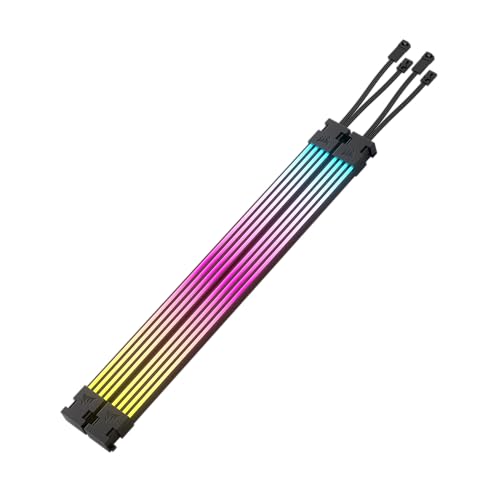 CORSAIR iCUE ARGB PSU Cable Strips – 2X 200mm LED Strips – 100 RGB LEDs Per Strip – Fits Any PSU Cable – Motherboard 5V ARGB Control – Black - Image 1