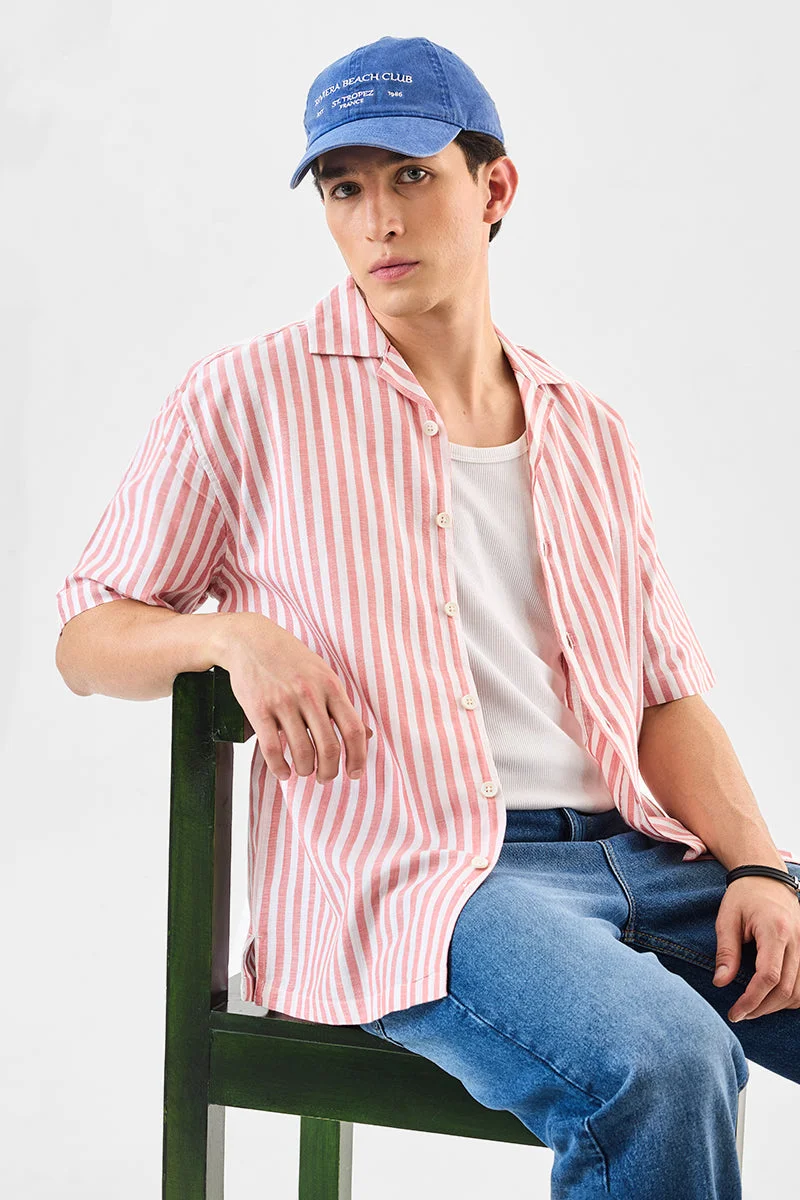 SNITCH Stripes Linen Blend Regular Fit Shirt