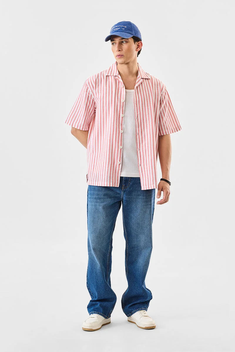 SNITCH Stripes Linen Blend Regular Fit Shirt