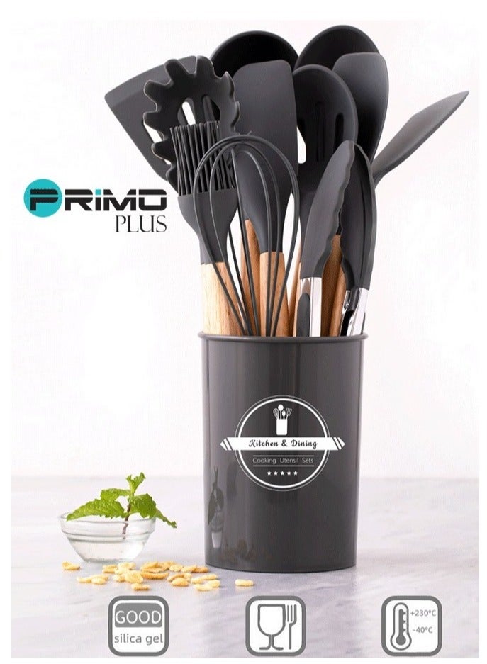 PRIMO PLUS Silicone Utensils Set With Plastic Holder - Image 1
