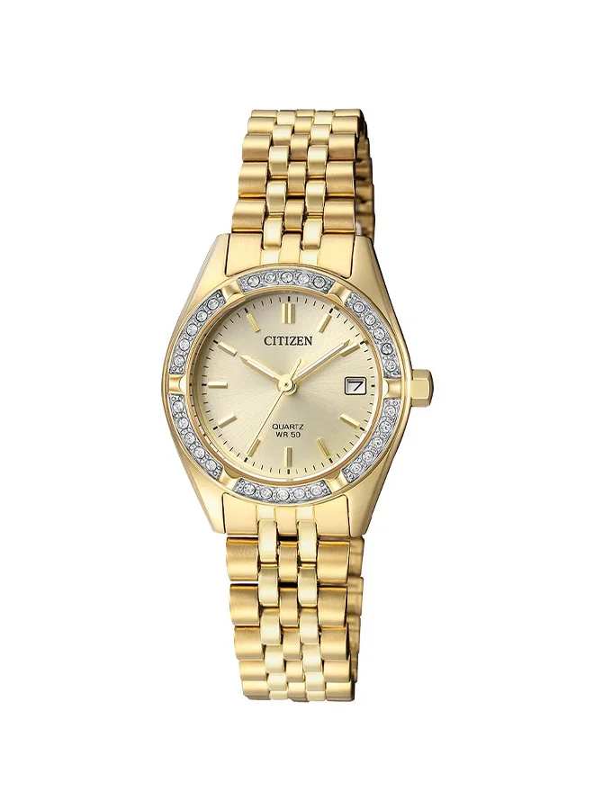 CITIZEN Women's Stainless Steel Strap with Gold Plating Analog Watch EU6062-50P - 26 mm