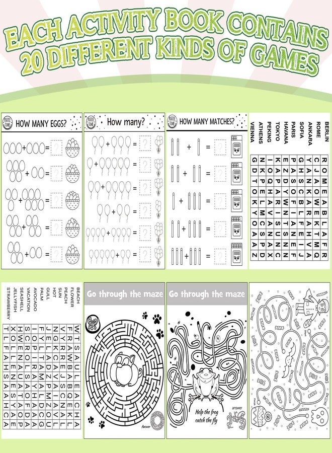 هونغداو مجموعة كتب أنشطة صغيرة من هونغداو، 96 قطعة، للأولاد والبنات، مليئة بالمرح والألعاب، تتضمن أنشطة مليئة بالتحديات مثل المتاهات وألعاب الكلمات المتقاطعة وغيرها، هدايا بالجملة للطلاب والحفلات والفصول الدراسية (أنيقة). - Image 3
