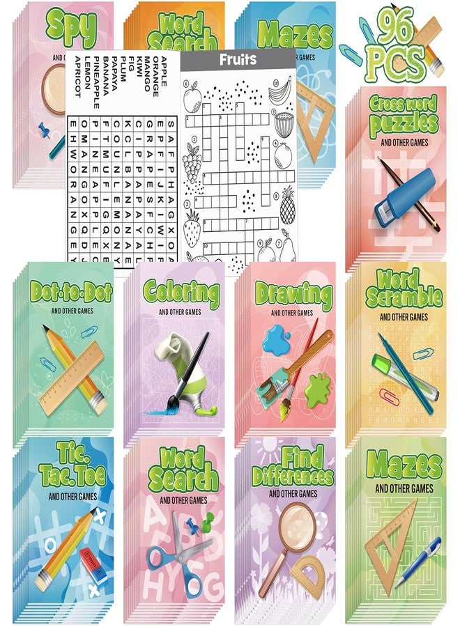 هونغداو مجموعة كتب أنشطة صغيرة من هونغداو، 96 قطعة، للأولاد والبنات، مليئة بالمرح والألعاب، تتضمن أنشطة مليئة بالتحديات مثل المتاهات وألعاب الكلمات المتقاطعة وغيرها، هدايا بالجملة للطلاب والحفلات والفصول الدراسية (أنيقة). - Image 1