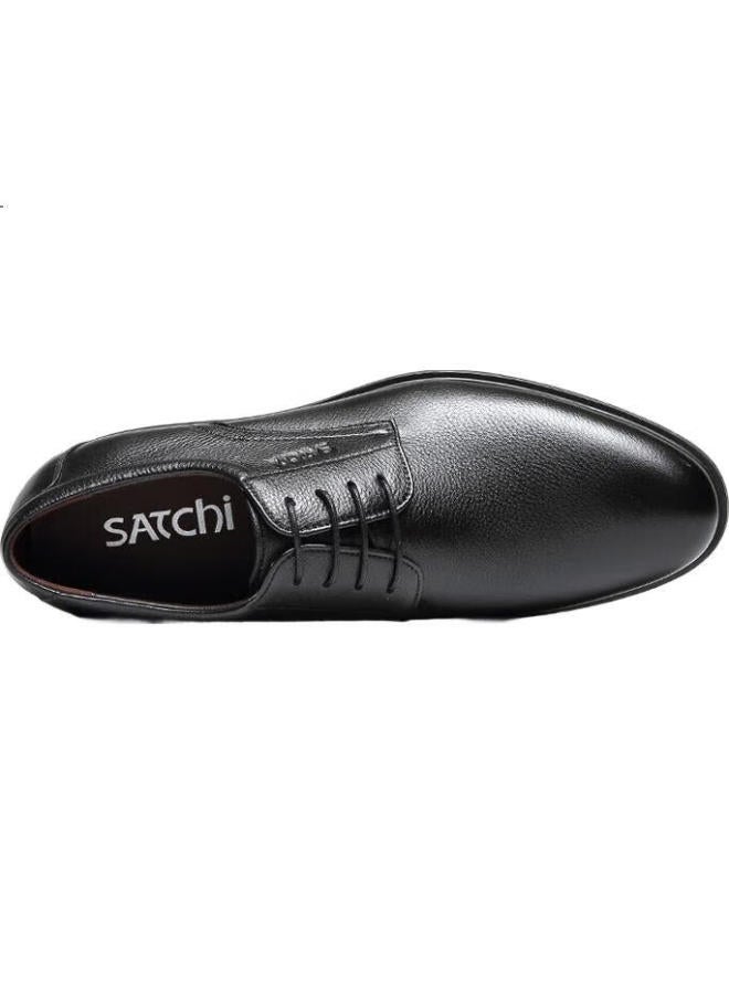 Satchi Men'S Shoes, Cowhide Business Formal Lace-Up Leather Shoes, Men'S Leather Shoes, Office Shoes, 21782026Z, Black, Size 43 - Image 2