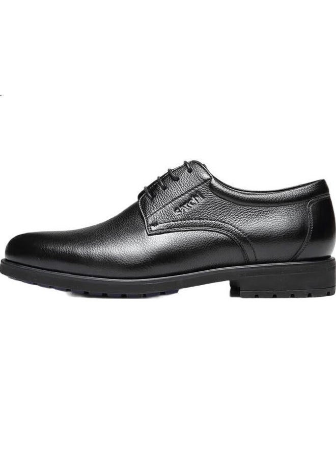 Satchi Men'S Shoes, Cowhide Business Formal Lace-Up Leather Shoes, Men'S Leather Shoes, Office Shoes, 21782026Z, Black, Size 43 - Image 1