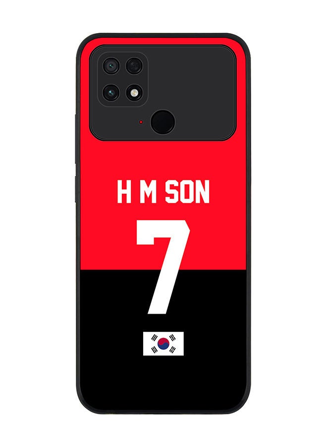 Stylizedd Rugged Black edge case for Xiaomi Poco C40 Slim fit Soft Case Flexible Rubber Edges Anti Drop TPU Gel Thin Cover - Football Team - South Korea Player Name - H M Son - Image 1