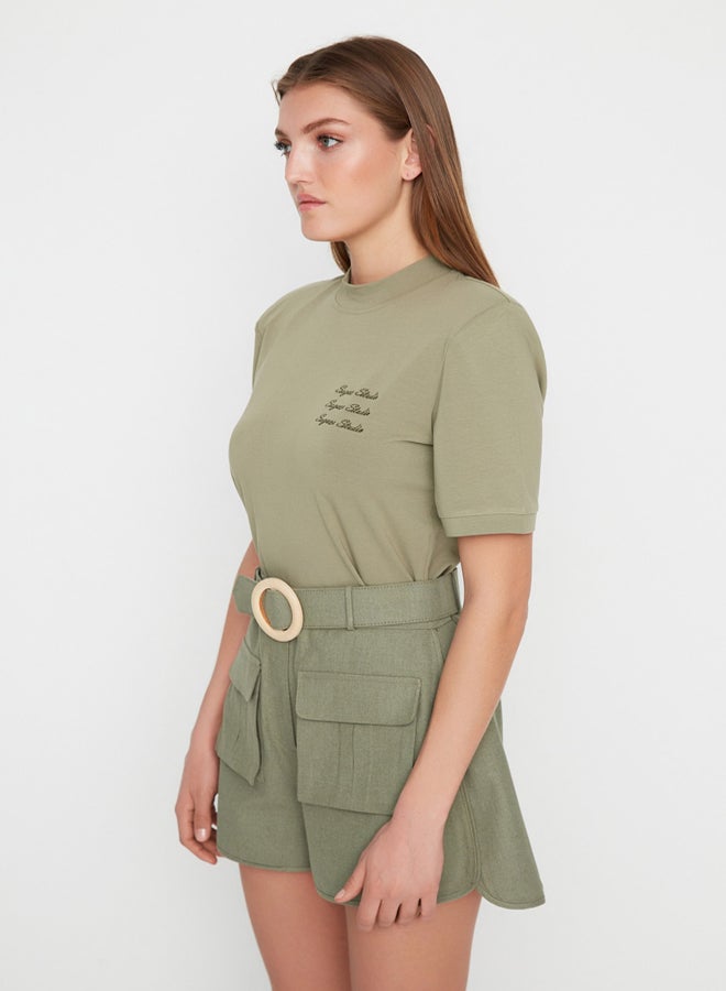 X Sagaza Studio Khaki Padded T-Shirt TPRSS22TS00000
