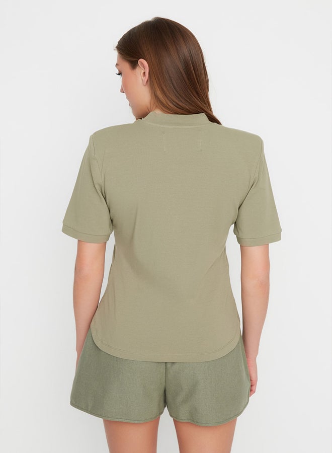 X Sagaza Studio Khaki Padded T-Shirt TPRSS22TS00000