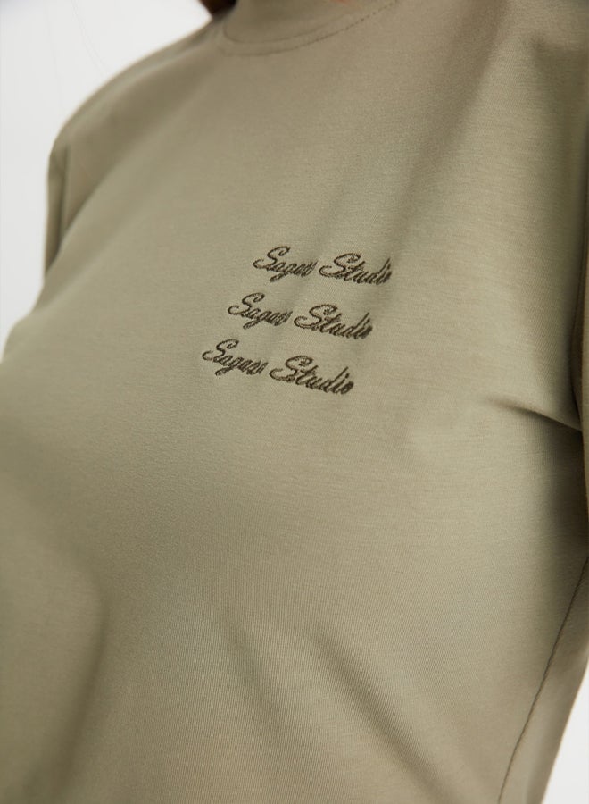 X Sagaza Studio Khaki Padded T-Shirt TPRSS22TS00000