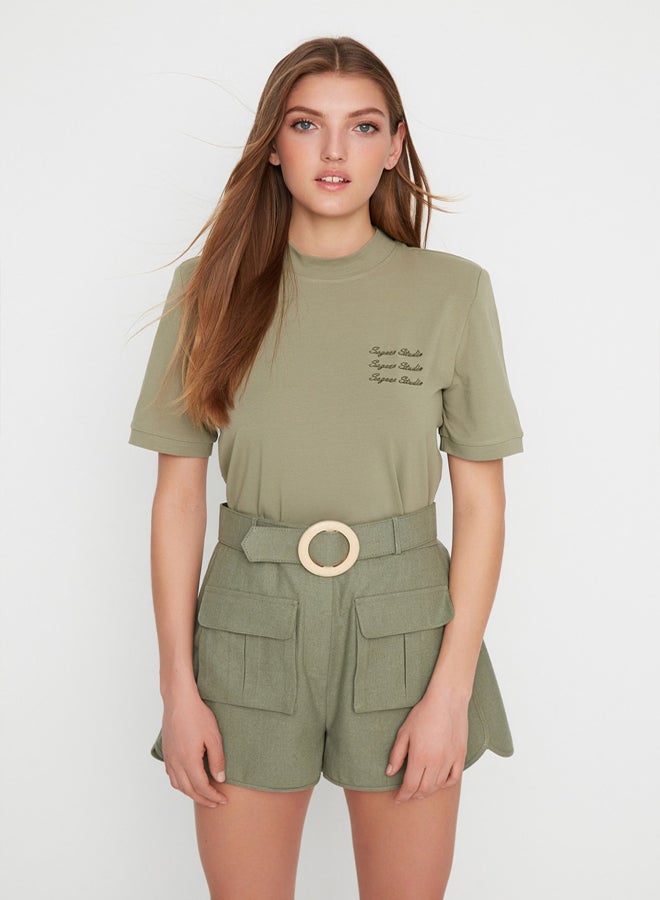 X Sagaza Studio Khaki Padded T-Shirt TPRSS22TS00000