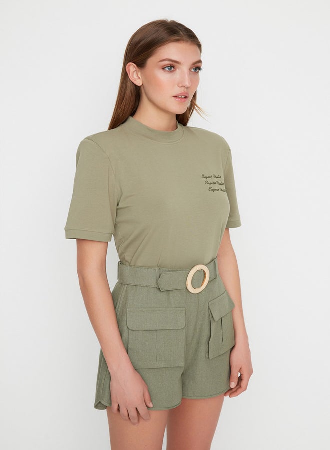 X Sagaza Studio Khaki Padded T-Shirt TPRSS22TS00000