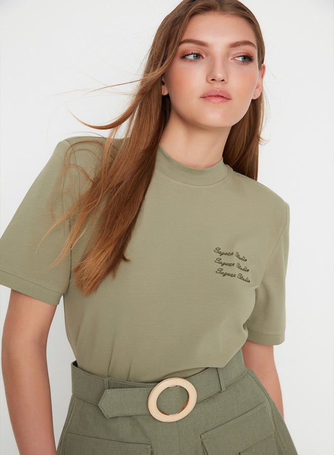 X Sagaza Studio Khaki Padded T-Shirt TPRSS22TS00000