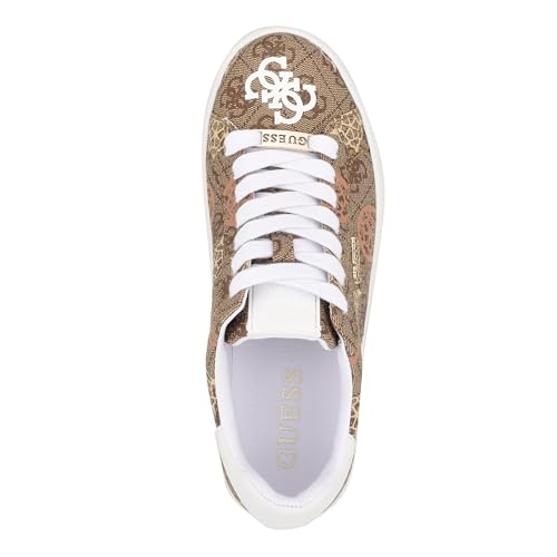 Guess Women's RENZY Sneaker, Medium Natural/Beige Logo 101, 6.5 - Image 2