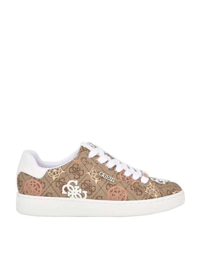 Guess Women's RENZY Sneaker, Medium Natural/Beige Logo 101, 6.5 - Image 1