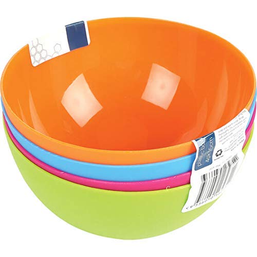 24EVER 24 Ever Store Plastic Classic Microwave Safe Pieces Mixing Bowl Set 500 ml Multicolour 4  - Image 1