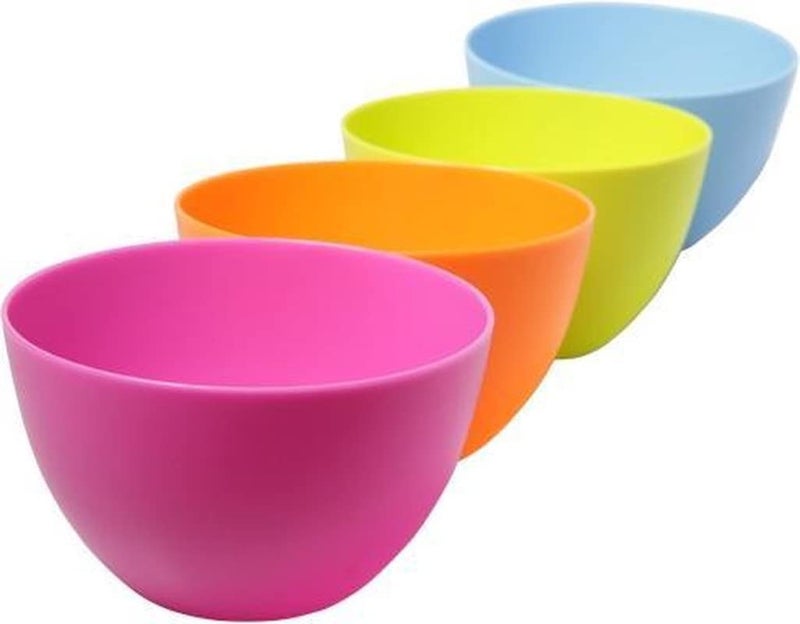 24EVER 24 Ever Store Plastic Classic Microwave Safe Pieces Mixing Bowl Set 500 ml Multicolour 4  - Image 5
