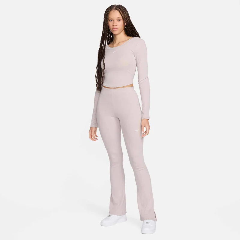 Nike Purple Women's Sportswear Chill Scoop-Back Long-Sleeve Mini-Rib Top for Women | Best Price UAE