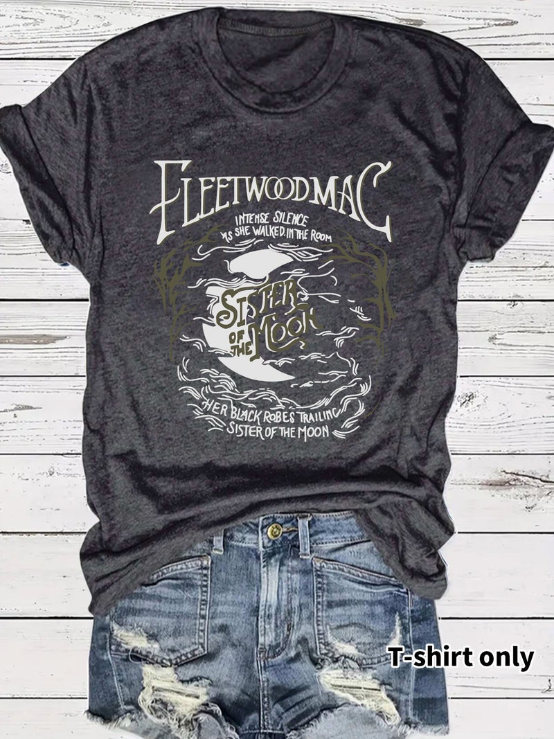 FLEETWOOD MAC fashion loose casual short sleeve round neck T-shirt women - Image 5