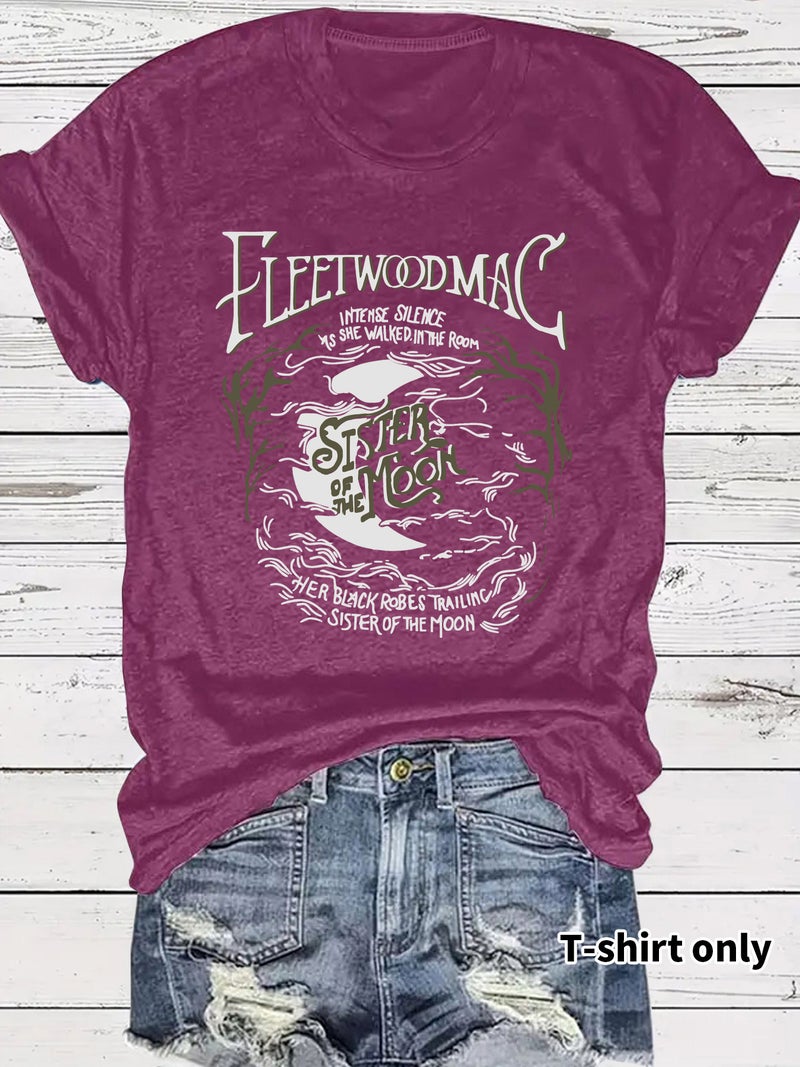 FLEETWOOD MAC fashion loose casual short sleeve round neck T-shirt women - Image 4