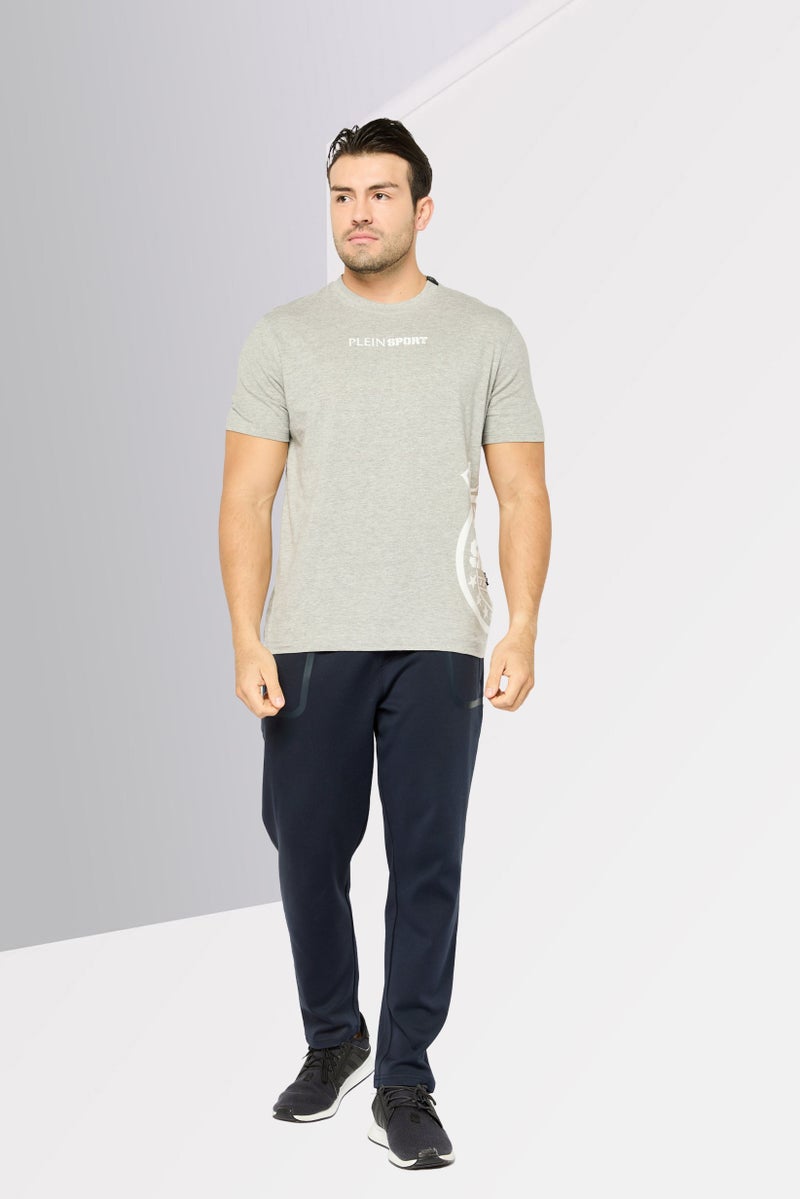 PHILIPP PLEIN Plein Sport Men Sportswear Fit Short Sleeves Outdoor T-Shirt, Grey - Image 2