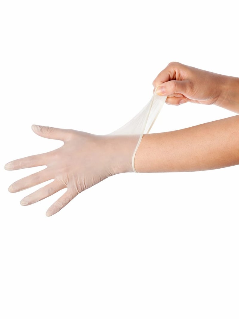 TouchFlex Disposable Vinyl Exam Gloves Extra Large Powder Free, Latex Free Medical Grade Protective Gloves for Medical, Cleaning & Food Handling Box of 100 - Image 1