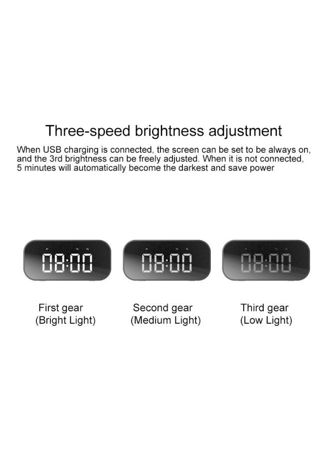 NIBEMINENT BT501 Bluetooth Speaker With LED Display And Alarm Clock Black - Image 3