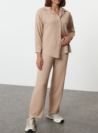 Beige Relaxed/Comfortable Cut Brushed Flexible Knitted Bottom-Top Set TWOAW25AU00103 - pzsku/ZFCB3BD389190D372489AZ/45/_/1739718360/bf6fb83a-1bab-4368-b5e7-9e9ba2ba8a62