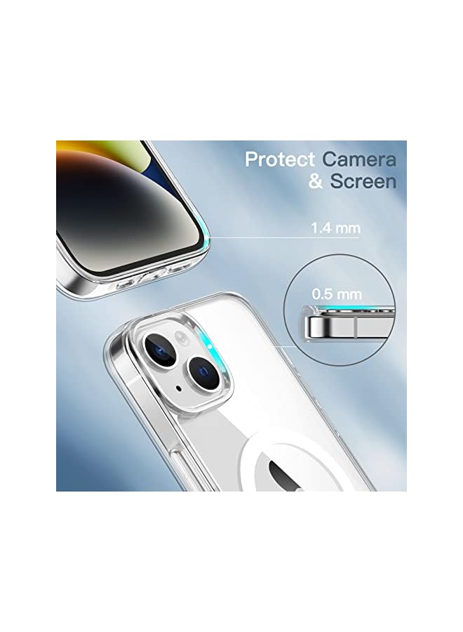 جي تيك الحالة المغناطيسية لـ iPhone 14 Plus 6.7 بوصة متوافقة مع شحن Magsafe اللاسلكي ، وغطاء المصد للهاتف المقاوم للصدمات ، واضطراب مضاد للخلع (واضح) - Image 4