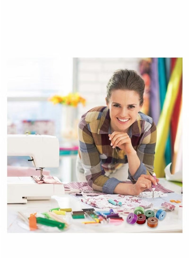 GIFT 36Pcs Bobbins and Sewing Threads with Bobbin Case and Bobbin Clamps for Multiple Sewing Machine Pre Wound Bobbins Set Standard Size for Brother BabyLock Janome Elna - Image 4