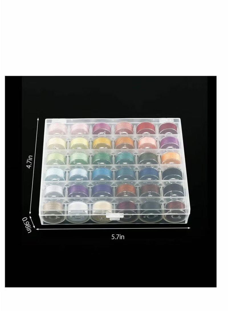 GIFT 36Pcs Bobbins and Sewing Threads with Bobbin Case and Bobbin Clamps for Multiple Sewing Machine Pre Wound Bobbins Set Standard Size for Brother BabyLock Janome Elna - Image 2
