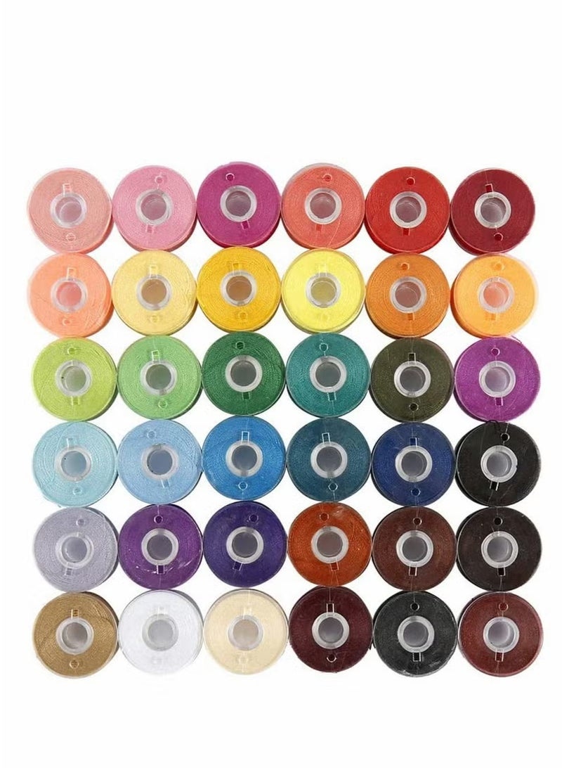 GIFT 36Pcs Bobbins and Sewing Threads with Bobbin Case and Bobbin Clamps for Multiple Sewing Machine Pre Wound Bobbins Set Standard Size for Brother BabyLock Janome Elna - Image 5