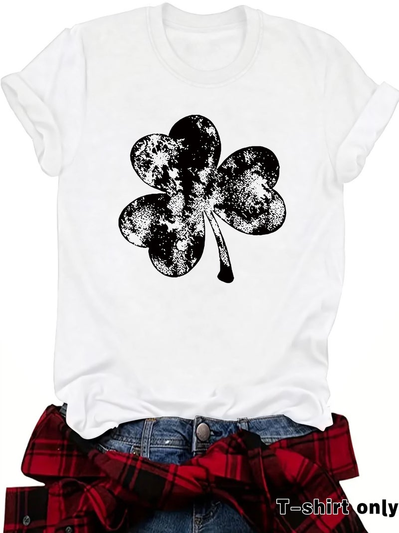 Independent Site St. Patrick'S Element Printed Round Neck Loose Short-Sleeved Large Size T-Shirt - Image 2
