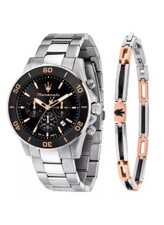 Maserati Men’s Competizione Black Dial Stainless Steel Band SET Watch R8873600001 - 43mm  - Image 1
