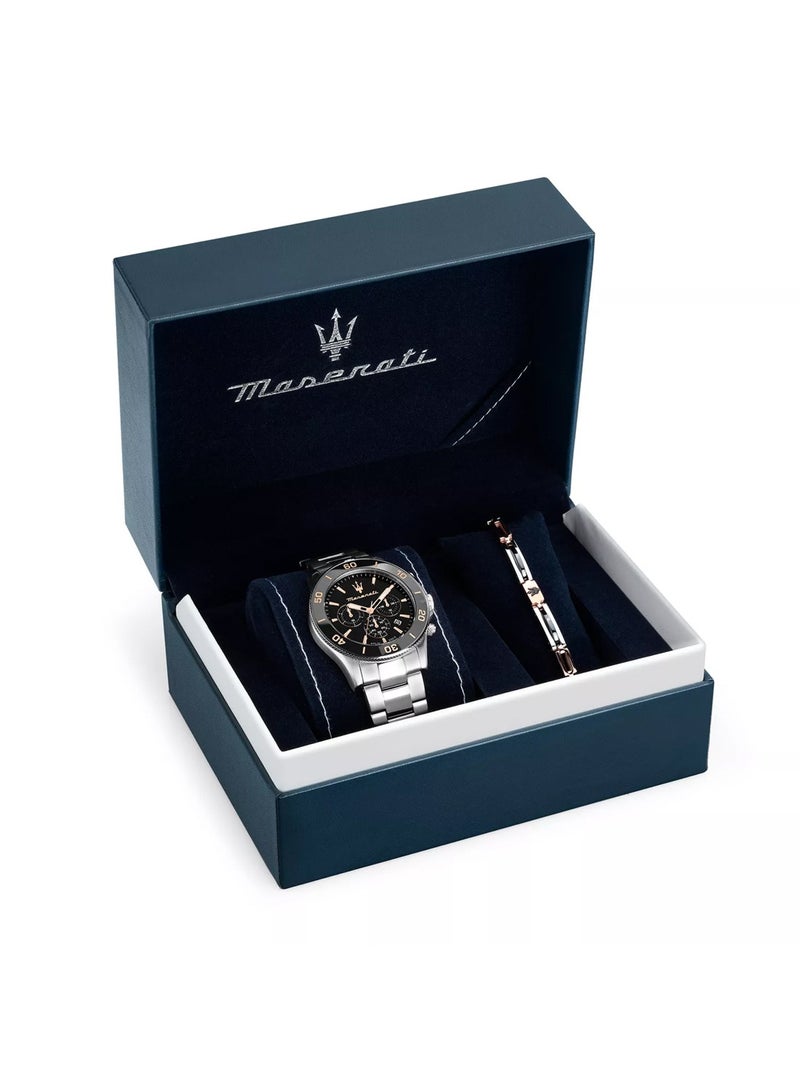 Maserati ساعة Competizione للرجال بمينا سوداء وسوار من الفولاذ المقاوم للصدأ R8873600001 – 43 مم - Image 5