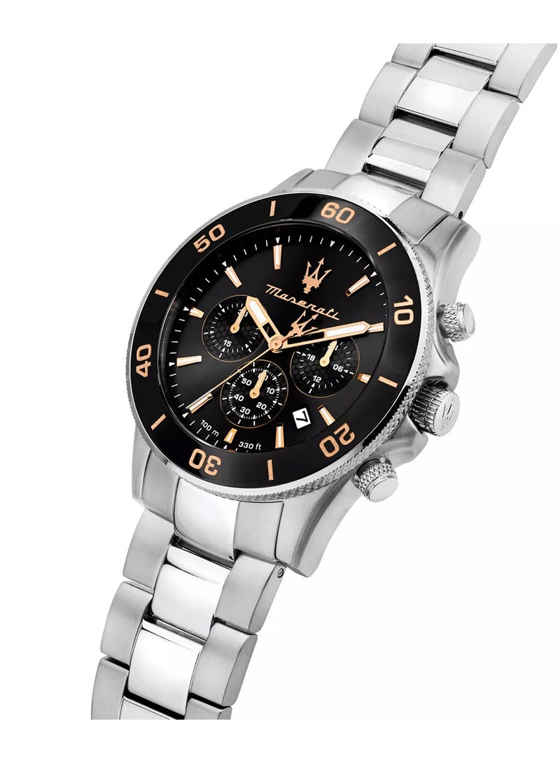 Maserati ساعة Competizione للرجال بمينا سوداء وسوار من الفولاذ المقاوم للصدأ R8873600001 – 43 مم - Image 4